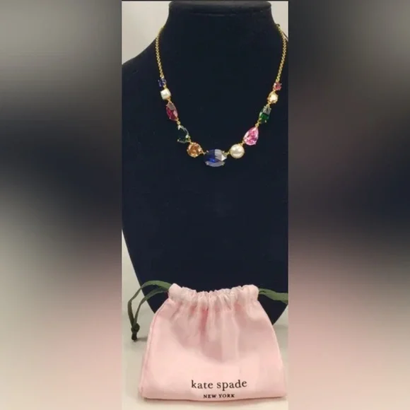 Kate Spade  Candy Shop Multicolor Gemstone Necklace with pink dust bag - Picture 6 of 6